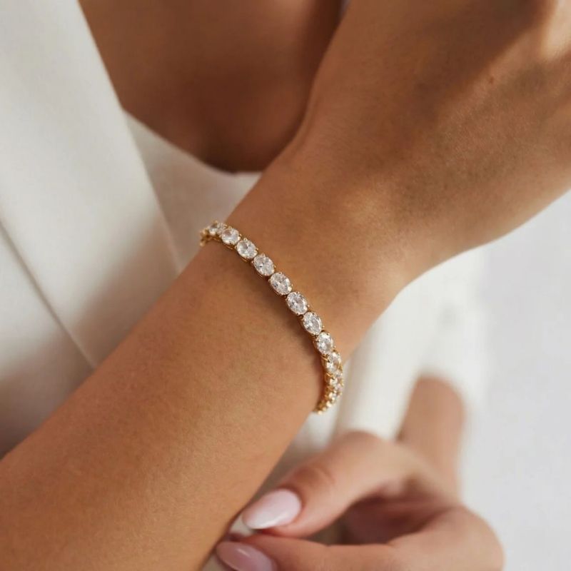 Oval Tennis Bracelet side view