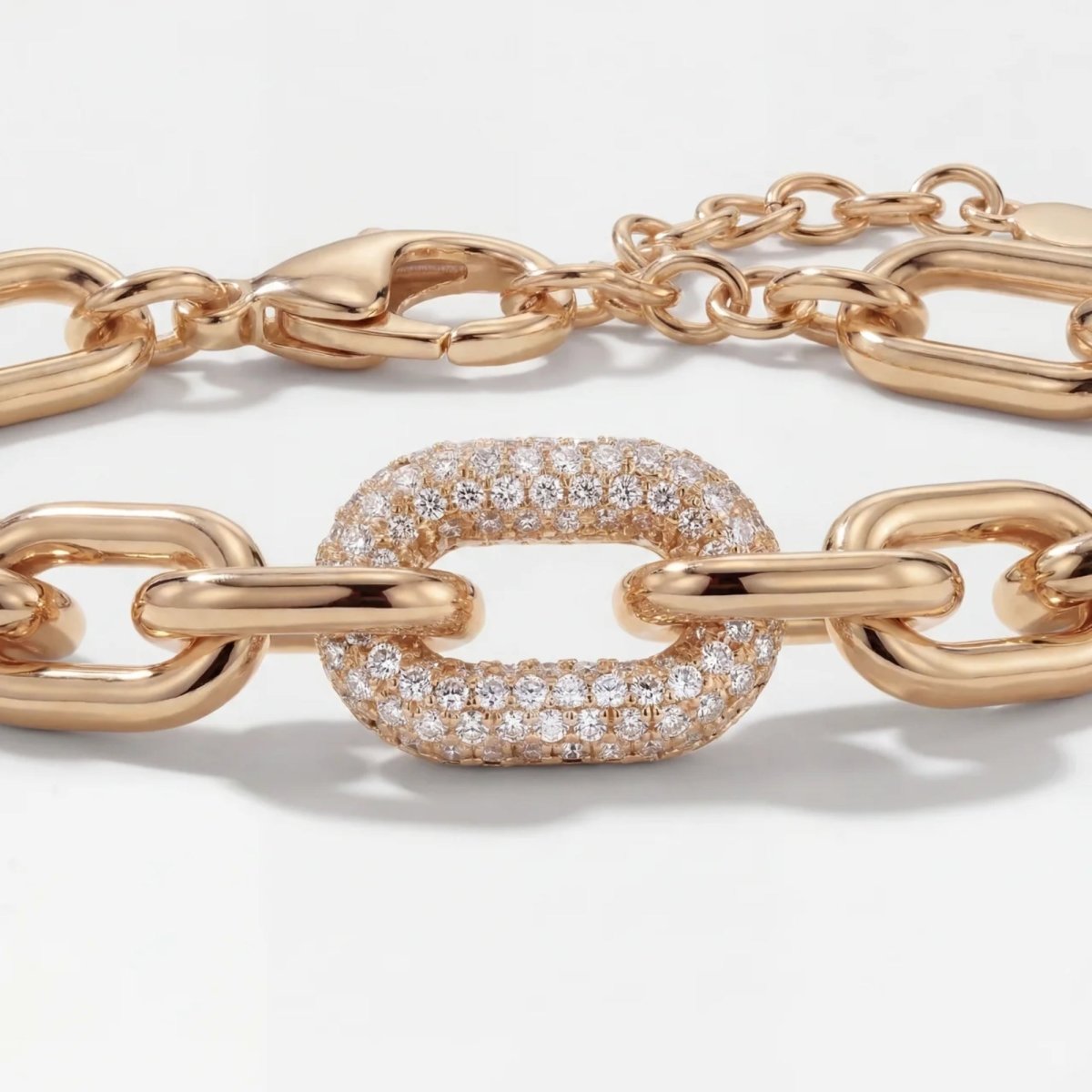 Bracciale Tennis - Maglia Paperclip Pavé Zirconi Oro