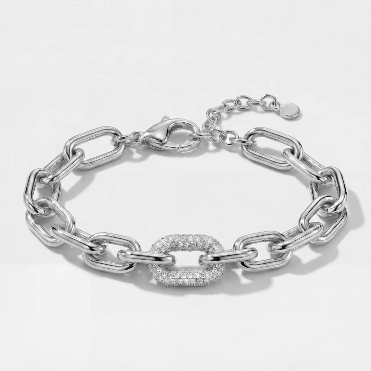 Bracciale Tennis - Maglia Paperclip Pavé Zirconi Oro