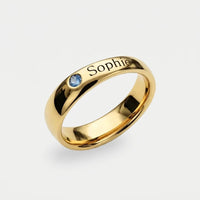Anello Pietra Portafortuna - Nome Personalizzato Oro