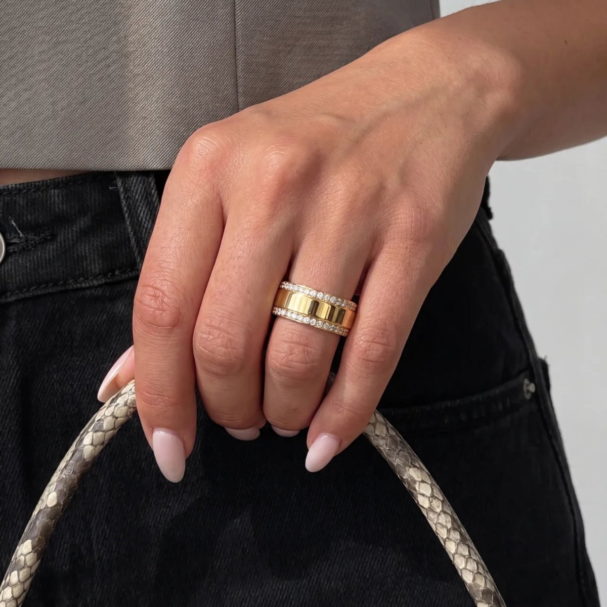 Anello Nome Personalizzato - Doppia Fascia Oro