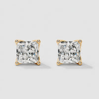 Orecchini a Perno Taglio Princess Moissanite