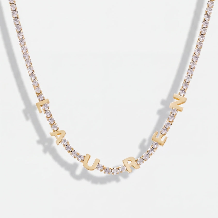 Collana Tennis Iniziali - Personalizzata Oro Zirconi
