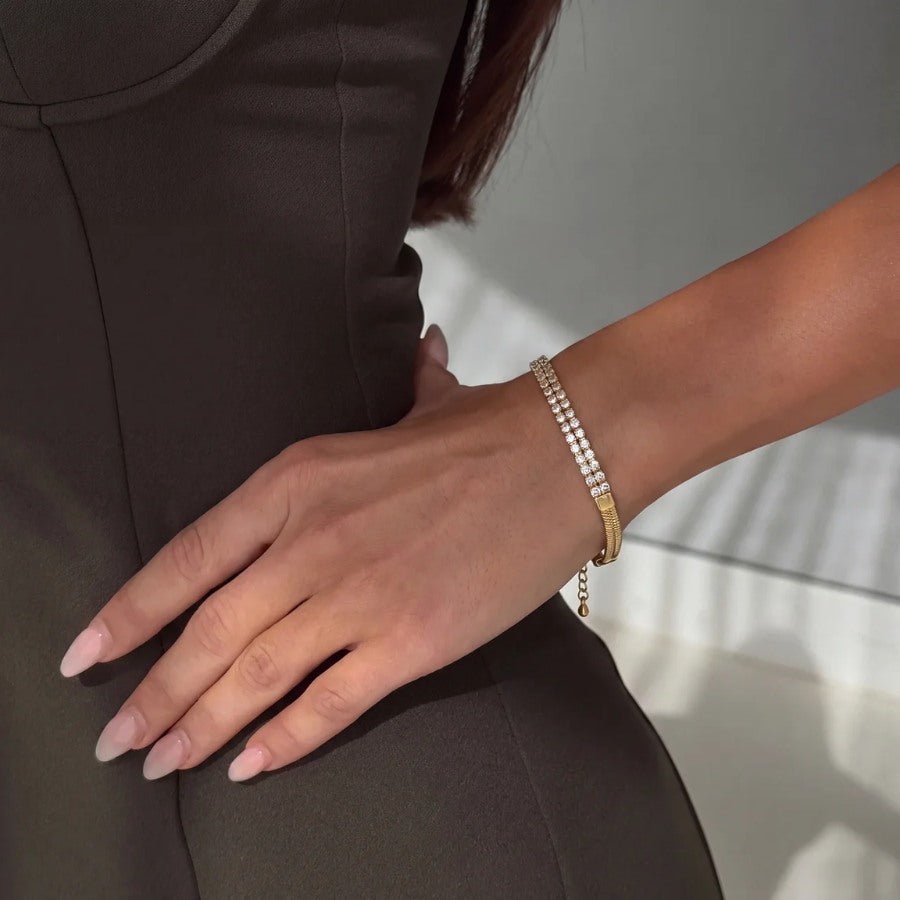 Tennis & Herringbone Bracelet