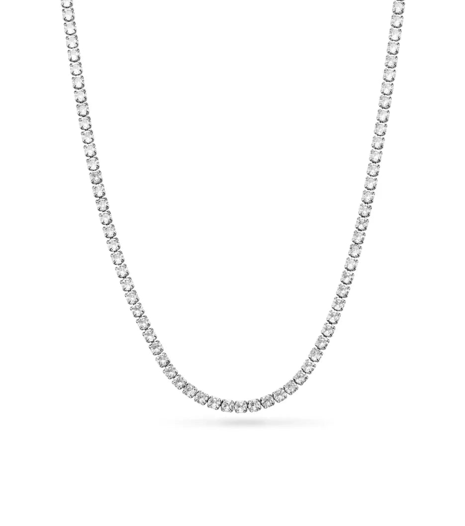 18k gold plated stainless steel chain with clear cubic zirconia – waterproof & hypoallergenic