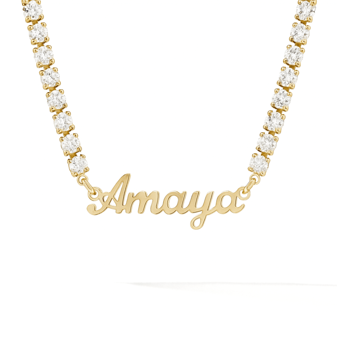 Collana personalizzata con nome da tennis