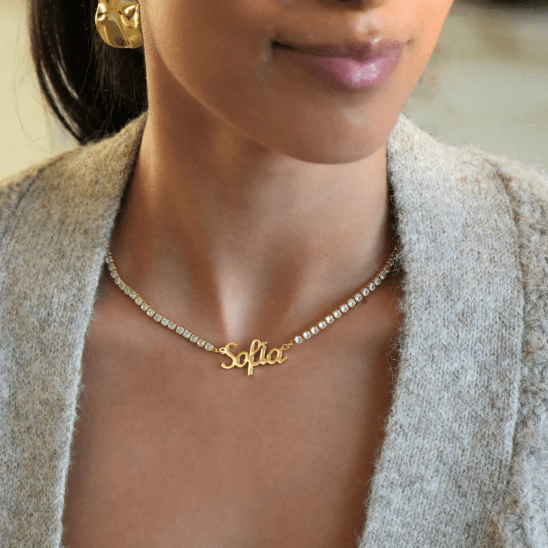 Collana personalizzata con nome da tennis