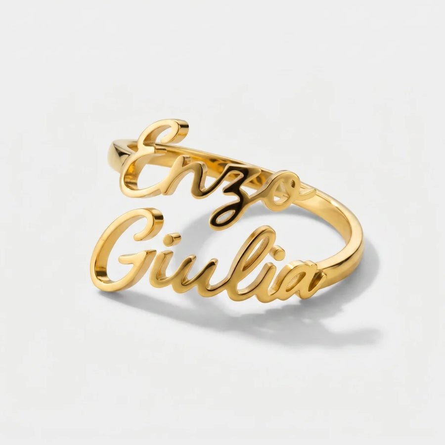 Two Names Custom Ring in 18K gold or sterling silver